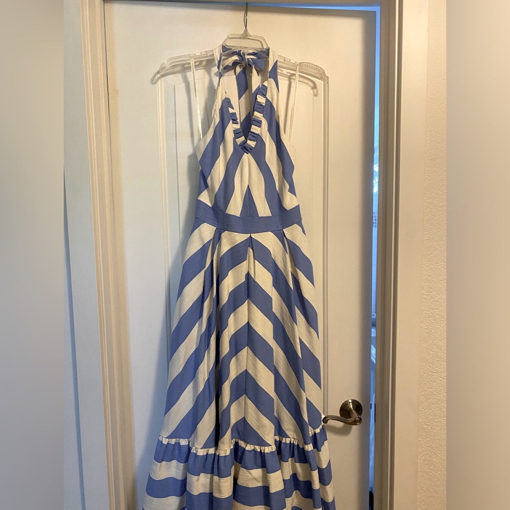 Kate Spade Fit & Flare Dress Blue White A Line Stripes Size 2